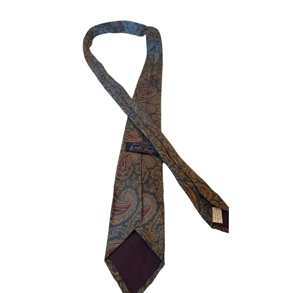 Vintage Burt Pulitzer For Lord And Taylor All Silk Neck Tie‎ Paisley